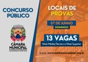 Organizadora do Concurso da Câmara divulga locais de provas