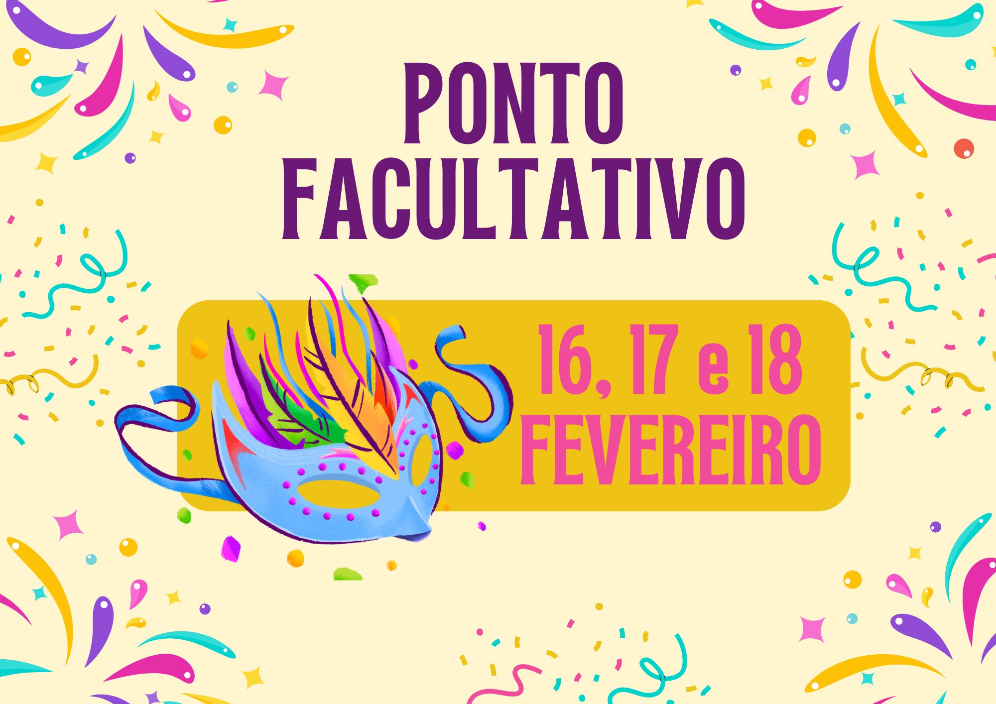 Repartições públicas municipais estarão fechadas durante o carnaval